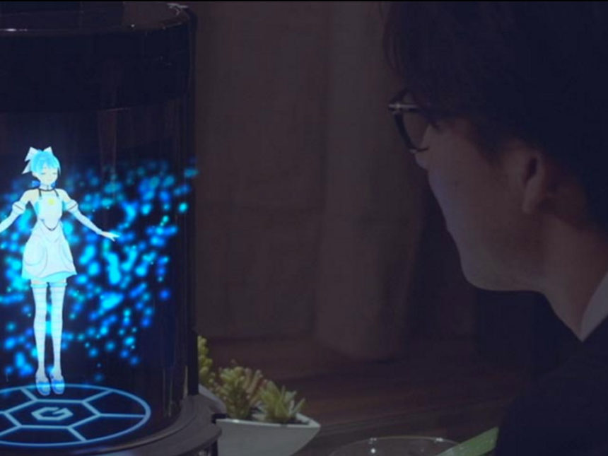 виртуальный помощник голограмма. жена голограмма. виртуальная жена в японии. самодельная голограмма. голографический виртуальный ассистент.