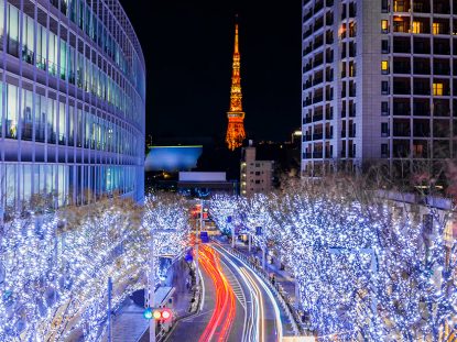 Weihnachtlicher Lichtschmuck in Tokyo.